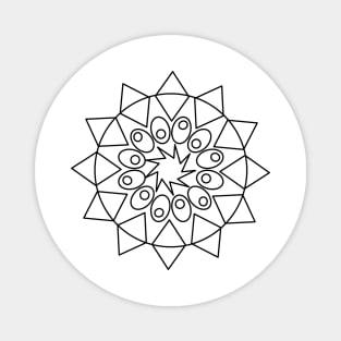 Simple Mandala design to Color Magnet